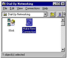 Dialup Networking Window